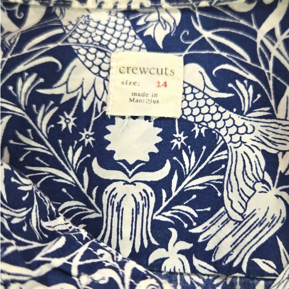 J.Crew Crewcuts | Short Sleeve Button Up Mermaid Shirt | Size 14 - Picture 3 of 4